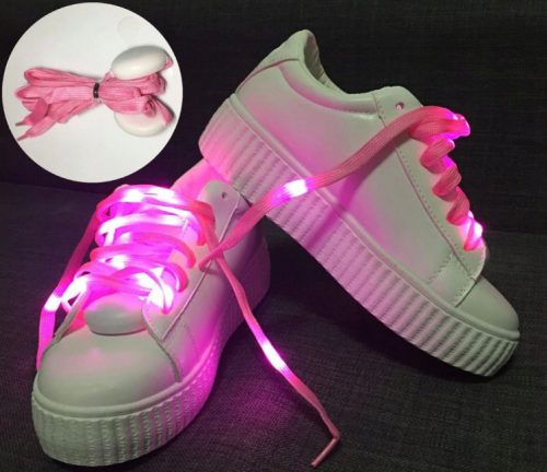 Világító LED-es Cipőfűző - - Rózsaszín